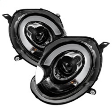 Picture of Spyder Mini Cooper 2007-2012 Projector Headlights Halogen Model Only - DRL Black PRO-YD-MC07-DRL-BK