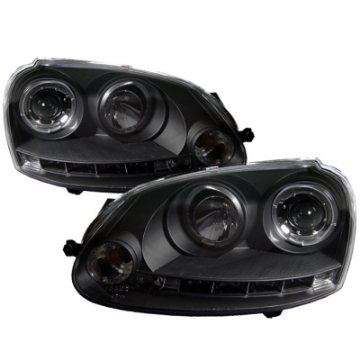 Picture of Spyder Volkswagen GTI 06-09-Jetta 06-09 Halogen Model Only - LED Halo DRL Black PRO-YD-VG06-HL-BK