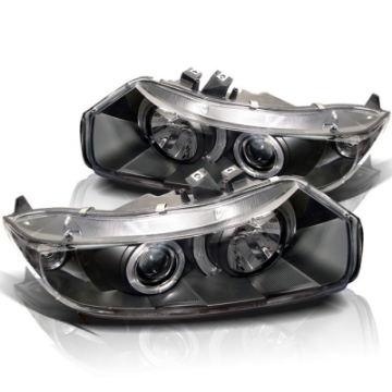 Picture of Spyder Honda Civic 06-08 2Dr Projector Headlights LED Halo Black High H1 Low H1 PRO-YD-HC06-2D-HL-BK