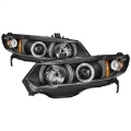 Picture of Spyder Honda Civic 06-08 2Dr Projector Headlights LED Halo Black High H1 Low H1 PRO-YD-HC06-2D-HL-BK