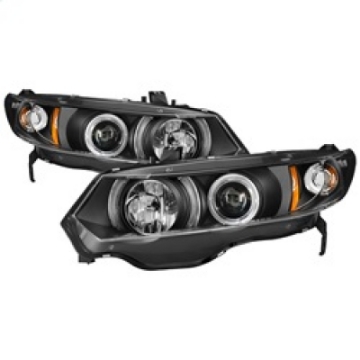 Picture of Spyder Honda Civic 06-08 2Dr Projector Headlights LED Halo Black High H1 Low H1 PRO-YD-HC06-2D-HL-BK