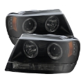 Picture of Spyder Jeep Grand Cherokee 99-04 Projector Headlights LED Halo LED Black Smoke PRO-YD-JGC99-HL-BSM