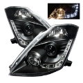 Picture of Spyder Nissan 350Z 03-05 Projector Headlights Halogen Model Only - DRL Black PRO-YD-N350Z02-DRL-BK