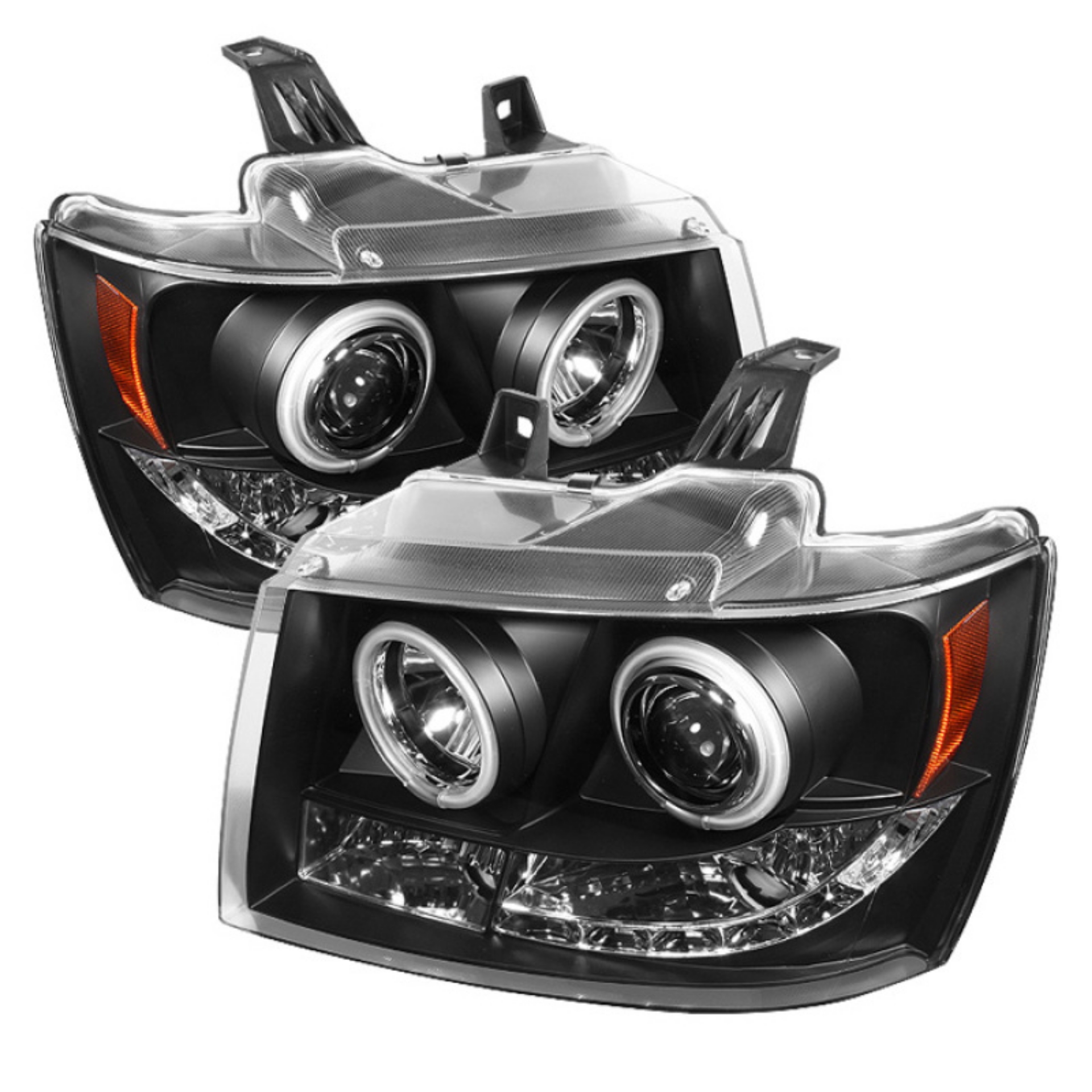 Picture of Spyder Chevy Suburban 1500-2500 07-14 Projector Headlights CCFL Halo LED Black PRO-YD-CSUB07-CCFL-BK