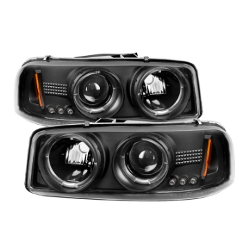 Picture of Spyder GMC Sierra 1500-2500-3500 99-06 Projector Headlights LED Halo LED Black PRO-YD-CDE00-HL-BK