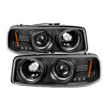 Picture of Spyder GMC Sierra 1500-2500-3500 99-06 Projector Headlights LED Halo LED Black PRO-YD-CDE00-HL-BK