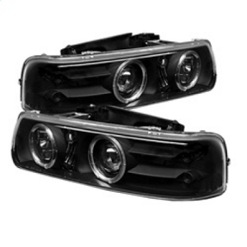 Picture of Spyder Chevy Silverado 1500-2500 99-02 Projector Headlights LED Halo LED Black PRO-YD-CS99-HL-BK