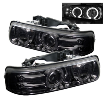 Picture of Spyder Chevy Silverado 1500-2500 99-02 Projector Headlights LED Halo LED Smoke PRO-YD-CS99-HL-SMC