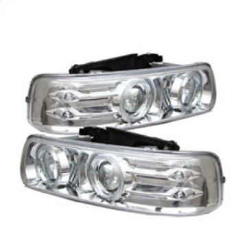 Picture of Spyder Chevy Silverado 1500-2500 99-02Projector Headlights LED Halo LED Chrome PRO-YD-CS99-HL-C