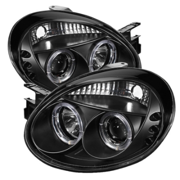 Picture of Spyder Dodge Neon 03-05 Projector Headlights LED Halo LED Black High H1 Low H1 PRO-YD-DN03-HL-BK