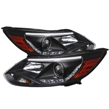 Picture of Spyder Ford Focus 12-14 Projector Headlights Halogen Model Only - DRL Black PRO-YD-FF12-DRL-BK