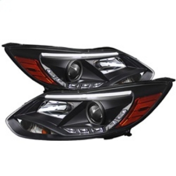 Picture of Spyder Ford Focus 12-14 Projector Headlights Halogen Model Only - DRL Black PRO-YD-FF12-DRL-BK