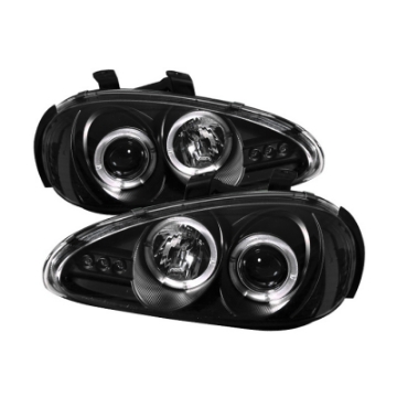 Picture of Spyder Mazda MX3 92-96 Projector Headlights LED Halo LED Black High H1 Low H1 PRO-YD-MMX392-HL-BK