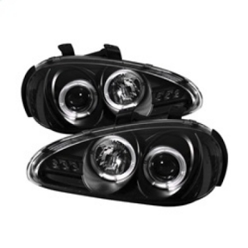 Picture of Spyder Mazda MX3 92-96 Projector Headlights LED Halo LED Black High H1 Low H1 PRO-YD-MMX392-HL-BK