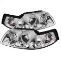 Picture of Spyder Ford Mustang 99-04 Projector Headlights LED Halo Chrome High H1 Low H1 PRO-YD-FM99-1PC-AM-C