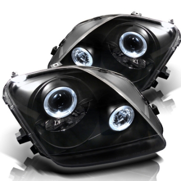 Picture of Spyder Honda Prelude 97-01 Projector Headlights LED Halo Black High H1 Low H1 PRO-YD-HP97-HL-BK