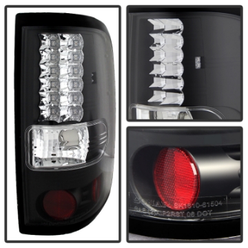 Picture of Spyder Ford F150 Styleside 04-08 Not Fit Heritage & SVTLED Tail Lights Black ALT-YD-FF15004-LED-BK