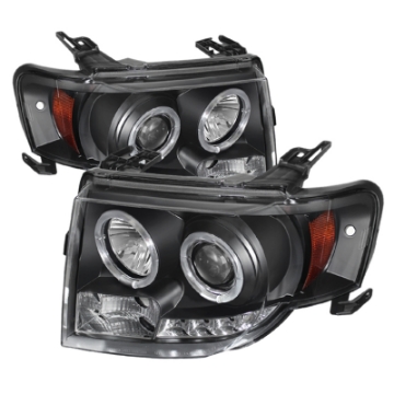 Picture of Spyder Ford Escape 08-12 Projector Headlights Halogen Model Only - DRL Black PRO-YD-FES08-DRL-BK