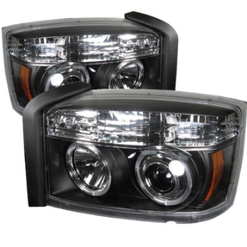 Picture of Spyder Dodge Dakota 05-07 Projector Headlights LED Halo Black High H1 Low H1 PRO-YD-DDAK05-BK