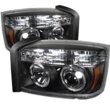 Picture of Spyder Dodge Dakota 05-07 Projector Headlights LED Halo Black High H1 Low H1 PRO-YD-DDAK05-BK