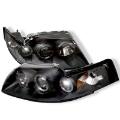 Picture of Spyder Ford Mustang 99-04 Projector Headlights LED Halo Black High H1 Low H1 PRO-YD-FM99-1PC-AM-BK
