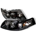Picture of Spyder Ford Mustang 99-04 Projector Headlights LED Halo Black High H1 Low H1 PRO-YD-FM99-1PC-AM-BK