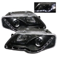 Picture of Spyder Volkswagen Passat 06-08 Projector Headlights DRL Black High H1 Low H1 PRO-YD-VP06-DRL-BK