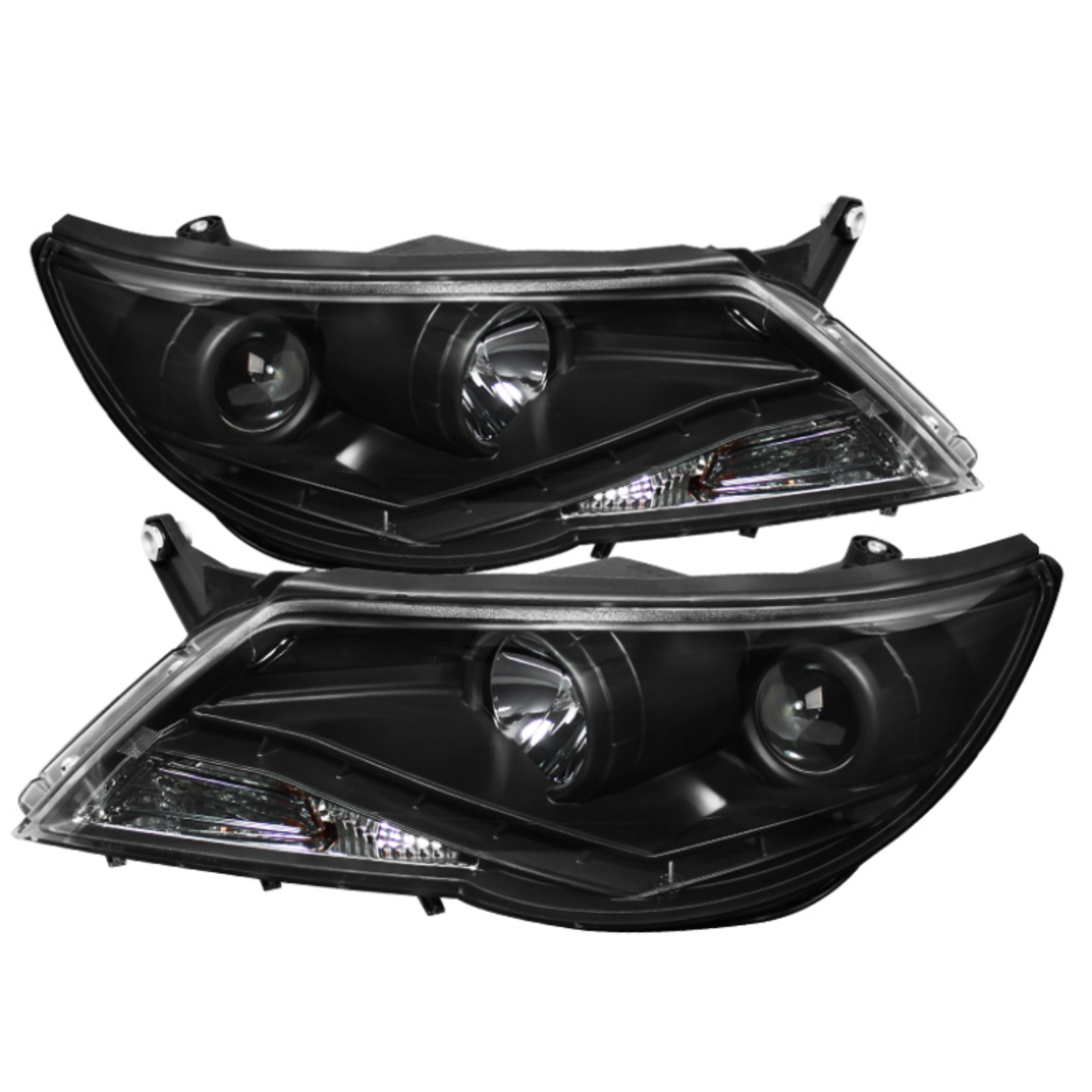 Picture of Spyder Volkswagen Tiguan 09-11 Projector Headlights DRL Black High H1 Low H7 PRO-YD-VTIG09-DRL-BK