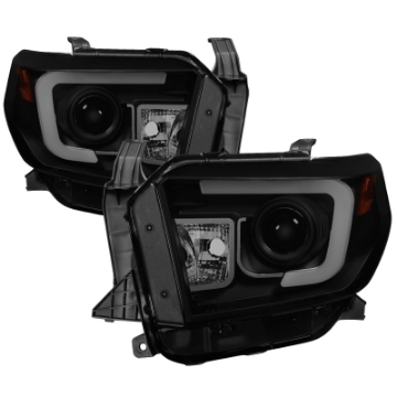 Picture of Spyder Toyota Tundra 2014-2016 Projector Headlights Light Bar DRL Black Smoke PRO-YD-TTU14-DRL-BSM