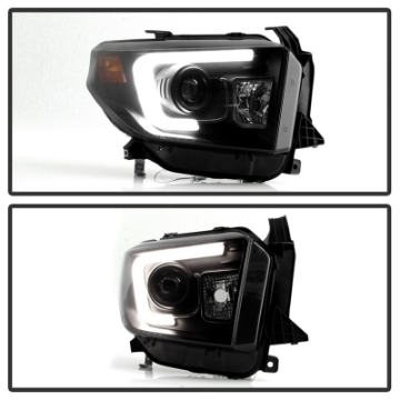 Picture of Spyder Toyota Tundra 2014-2016 Projector Headlights Light Bar DRL Black Smoke PRO-YD-TTU14-DRL-BSM