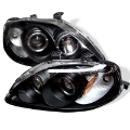Picture of Spyder Honda Civic 99-00 Projector Headlights LED Halo Black High H1 Low H1 PRO-YD-HC99-AM-BK