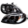 Picture of Spyder Honda Civic 99-00 Projector Headlights LED Halo Black High H1 Low H1 PRO-YD-HC99-AM-BK