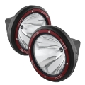 Picture of Spyder 7 Inch HID 4x4 fog lights Black-Red Housing w-wiring W-Switch- Chrome FL-CH-JK7004BR-C