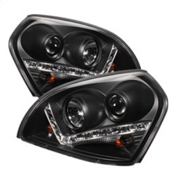 Picture of Spyder Hyundai Tucson 04-09 Projector Headlights DRL Black High H1 Low H1 PRO-YD-HYTUC04-DRL-BK
