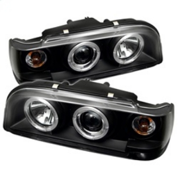 Picture of Spyder Volvo 850 93-97 Projector Headlights LED Halo Black High H1 Low H1 PRO-YD-VO85092-HL-BK