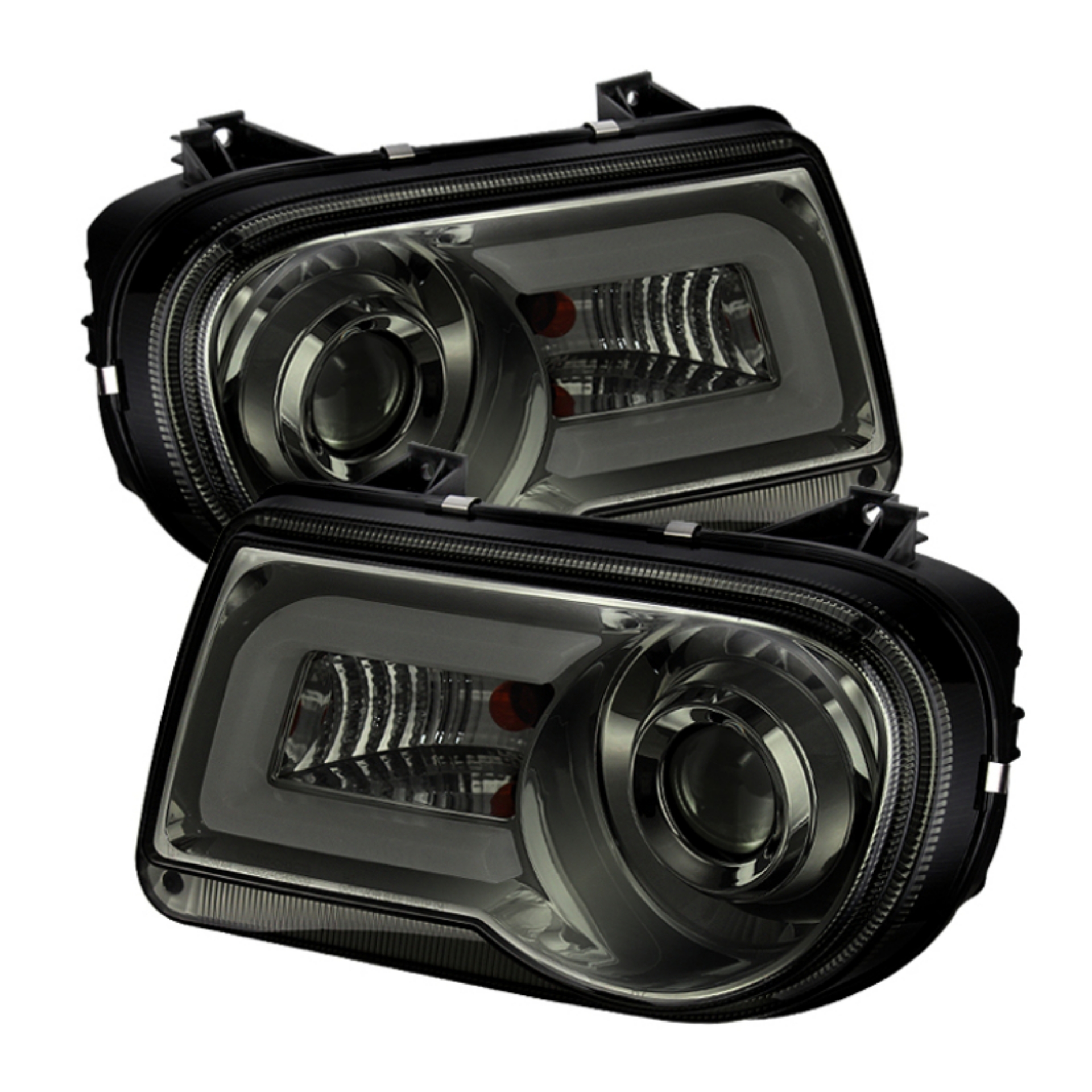 Picture of Spyder Chrysler 300C 05-10 Projector Headlights LED DRL Smoke High-Low H7 PRO-YD-C300C-DRL-SM