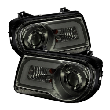 Picture of Spyder Chrysler 300C 05-10 Projector Headlights LED DRL Smoke High-Low H7 PRO-YD-C300C-DRL-SM