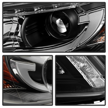 Picture of Spyder Honda Accord 2013-2015 4DR Projector Headlights Light Bar DRL Black PRO-YD-HA13-LBDRL-BK