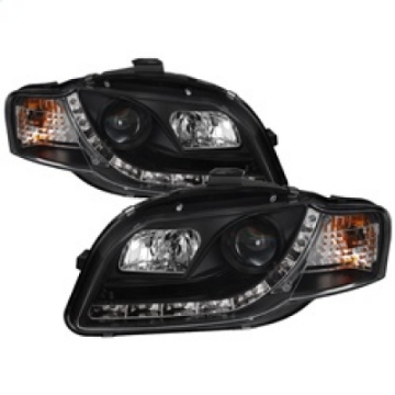 Picture of Spyder Audi A4 06-08 Projector Headlights Halogen Model Only - DRL Black PRO-YD-AA405-DRL-BK