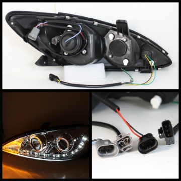 Picture of Spyder Toyota Camry 02-06 Projector Headlights DRL Chrome High H1 Low H1 PRO-YD-TCAM02-DRL-C