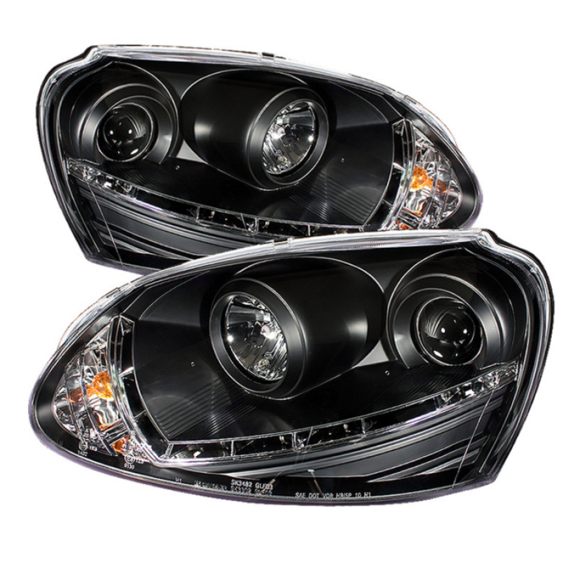 Picture of Spyder Volkswagen GTI 06-09-Jetta 06-09 Halogen Model Only - DRL Black PRO-YD-VG06-DRL-BK