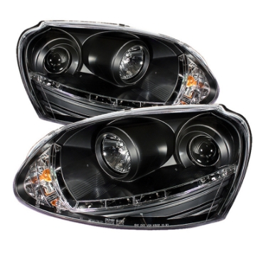 Picture of Spyder Volkswagen GTI 06-09-Jetta 06-09 Halogen Model Only - DRL Black PRO-YD-VG06-DRL-BK