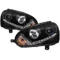 Picture of Spyder Volkswagen GTI 06-09-Jetta 06-09 Halogen Model Only - DRL Black PRO-YD-VG06-DRL-BK