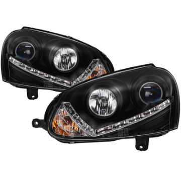 Picture of Spyder Volkswagen GTI 06-09-Jetta 06-09 Halogen Model Only - DRL Black PRO-YD-VG06-DRL-BK