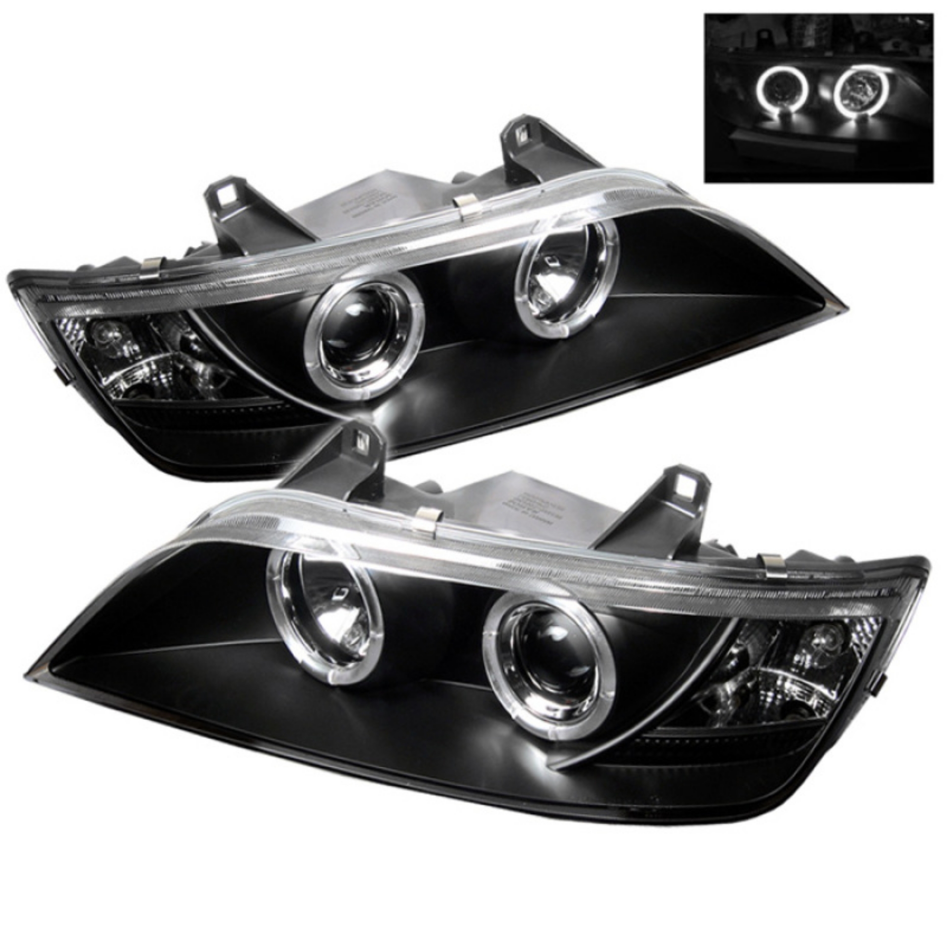 Picture of Spyder BMW Z3 96-02 Projector Headlights LED Halo Black High H1 Low H1 PRO-YD-BMWZ396-HL-BK