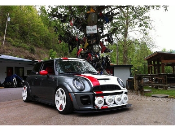 Picture of Spyder Mini Cooper 02-06 Projector Headlights DRL Black High H1 Low H1 PRO-YD-MC02-DRL-BK