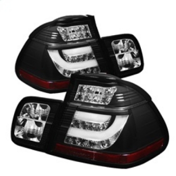 Picture of Spyder BMW E46 3-Series 02-05 4Dr Light Bar Style LED Tail Lights Black ALT-YD-BE4602-4D-LBLED-BK