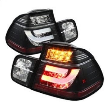 Picture of Spyder BMW E46 3-Series 99-01 4Dr Light Bar Style LED Tail Lights Black ALT-YD-BE4699-4D-LBLED-BK