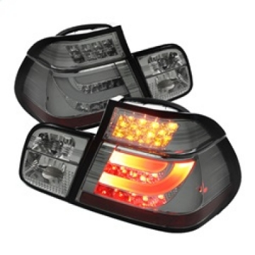 Picture of Spyder BMW E46 3-Series 99-01 4Dr Light Bar Style LED Tail Lights Smoke ALT-YD-BE4699-4D-LBLED-SM