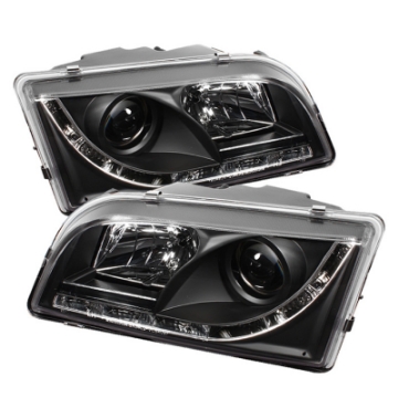 Picture of Spyder Volvo S40 97-03 Projector Headlights DRL Black High H1 Low H1 PRO-YD-VOS4097-DRL-BK